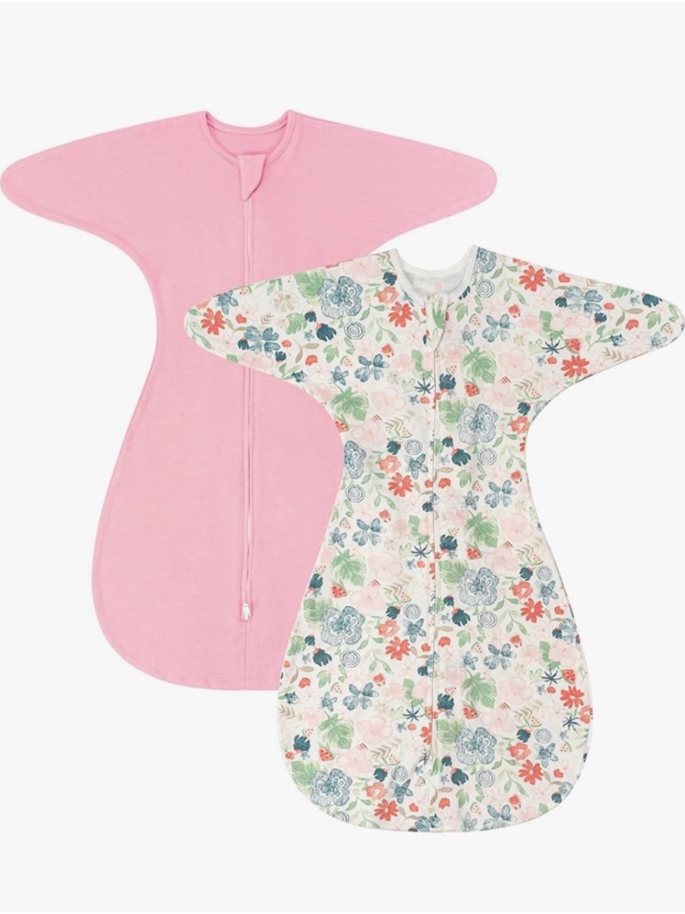 Pink & Floral Sleep Sacks for Babies - Soft Zip-Front Swaddle